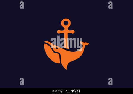 Anchor with Wales logo concept Stock Vector