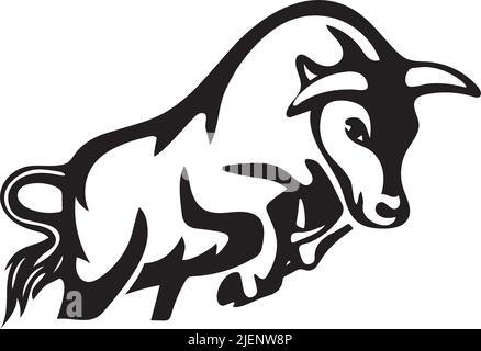 Vector image of a bull design on a white background. Logo, Symbol Stock Vector
