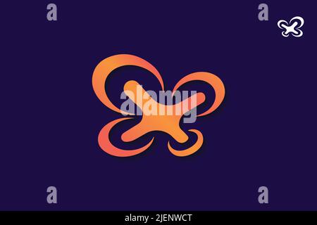 Drone quadcopter icon vector for graphic design, logo, web site, social media, mobile app, ui illustration Stock Vector