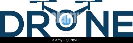 Drone logo design vector illustration Stock Vector