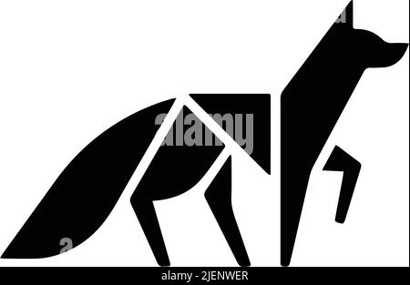 Mummy Fox Geometrical shape Illustration Silhouette logo Design template Stock Vector