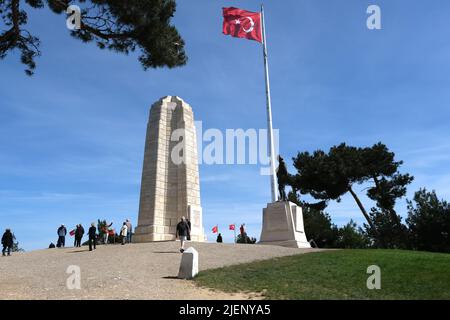 New Zealand memorial at Gallipoli in Turkey. The memorial highlights the effort of New Zealand troops in World War One. Stock Photo