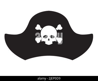 pirate hat icon on white background. pirate hat with skull and crossbones sign. flat style. Stock Photo