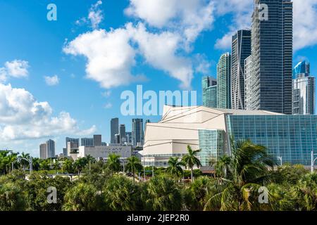 Miami, USA - September 11, 2019: Adrienne Arsht Center for the Performing Arts of Miami Dade County Stock Photo