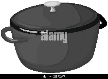 cooking iron skillet cartoon vector illustration Stock Vector