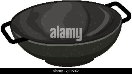 frying iron skillet cartoon vector illustration Stock Vector