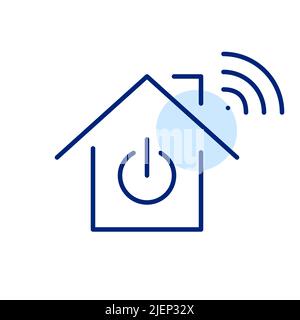 Smart home technology icon. Pixel perfect, editable stroke line art Stock Vector