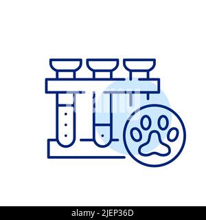 Veterinary clinic lab blood work. Pixel perfect, editable stroke line art icon Stock Vector
