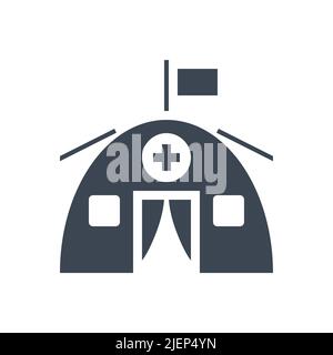 Medical tent related vector glyph icon. Medical tent sign. Isolated on ...