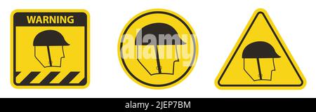 Symbol Wear Head Protection Sign Isolate On White Background,Vector Illustration EPS.10 Stock Vector