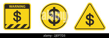 Black Icon Dollar Symbol Sign Isolate on White Background,Vector Illustration EPS.10 Stock Vector