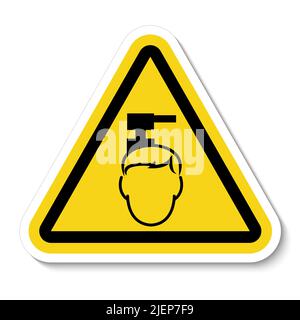 Beware Overhead Hazard Symbol Isolate On White Background,Vector Illustration EPS.10 Stock Vector