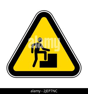 Caution Step Up Sign On White Background Stock Vector