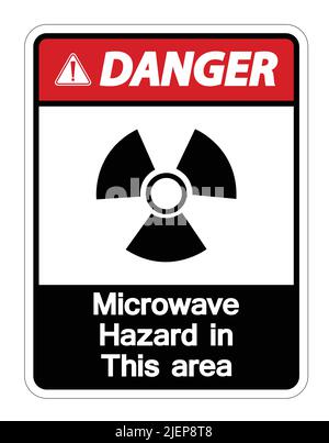 Danger Microwave Hazard Sign on white background,Vector llustration Stock Vector
