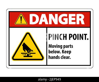 Danger: Pinch Point Keep Hands Clear Label - OSHA