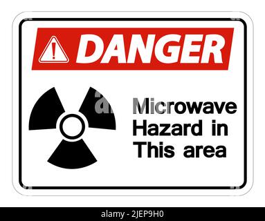 Danger Microwave Hazard Sign on white background,Vector illustration Stock Vector