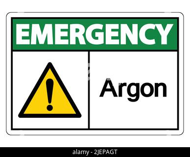 Emergency Argon Symbol Sign Isolate On White Background,Vector Illustration Stock Vector
