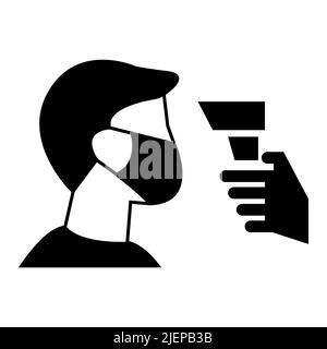 Caution Staff Must Undergo Temperature Check Stock Vector