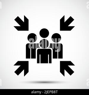 Assembly Point Black  Icon Isolated On White Background Stock Vector