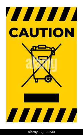 Caution No Waste Symbol Sign Isolate On White Background Stock Vector