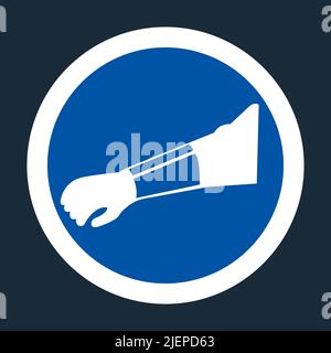 Symbol Wear Arm Protection Sign on black background,Vector illustration Stock Vector