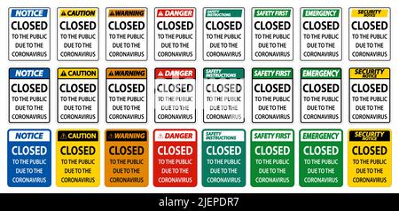 Closed to public sign on white background Stock Vector