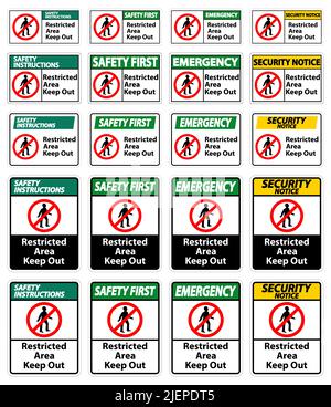 Restricted Area Keep Out Symbol Sign On White Background Stock Vector ...
