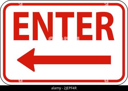 Enter Left Arrow Sign On White Background Stock Vector