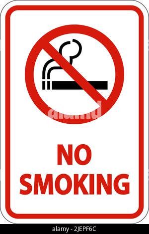 No Smoking Sign On White Background Stock Vector