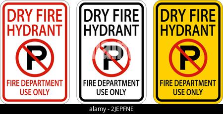 Dry Fire Hydrant Sign On White Background Stock Vector