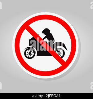 Prohibit Motorcycle Sign Isolate On White Background,Vector Illustration Stock Vector