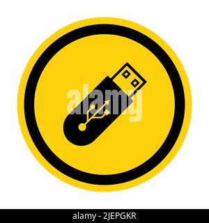 Do Not Use Flash Drive Symbol Sign Isolate On White Background,Vector Illustration Stock Vector