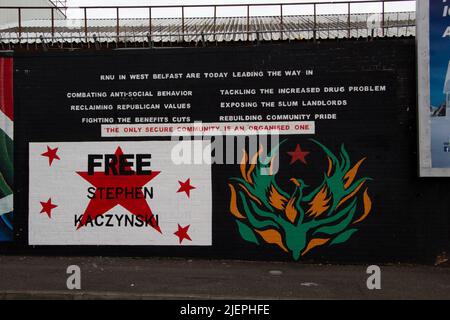 The Peace Lines are a series of separation walls located in Northern Ireland Stock Photo