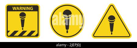 Microphone Icon Symbol on White Background Stock Vector