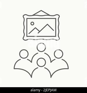 Gallery outline icon on white background. Editable stroke. Vector ...