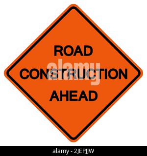 Road Construction Ahead Traffic Road Symbol Sign Isolate on White Background,Vector Illustration Stock Vector