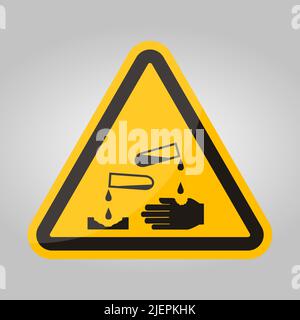 Hazardous substances signs icon flammable skull radioactive hazard corrosive Stock Vector