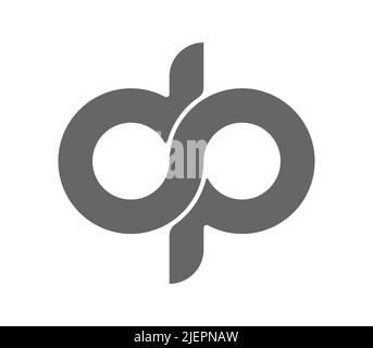 Circular combination of lowercase letters B and P. Design for a monogram, logo, emblem or sticker. Flat style Stock Vector