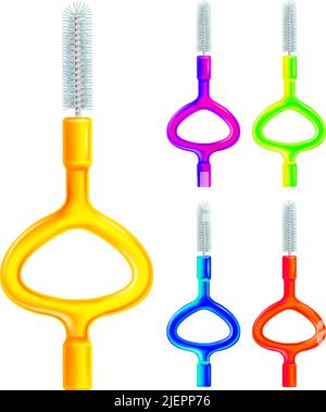 brush interdental realistic vector Stock Vector