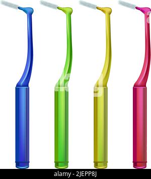 interdental brush realistic vector Stock Vector