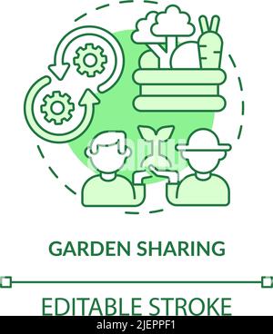 Garden sharing green concept icon Stock Vector
