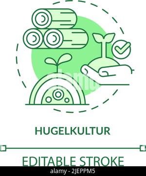 Hugelkultur green concept icon Stock Vector