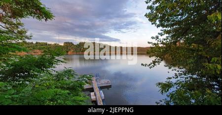 View on a lake in the foothills of the high tatras in Slovakia in springtime Stock Photo