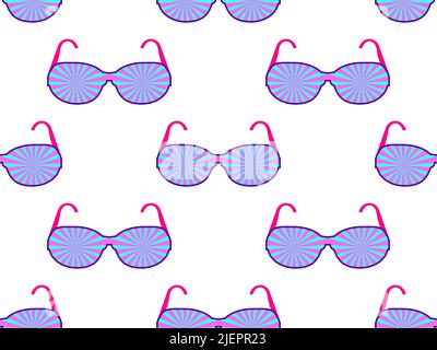 Seamless pattern sunglasses. Colorful sunglasses on a white background. Glasses design for posters, banners and promotional materials. Vector illustra Stock Vector