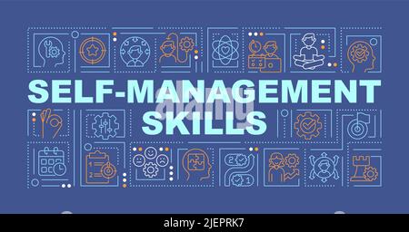 Self-management word concepts blue banner Stock Vector