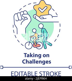 Taking on challenges concept icon Stock Vector