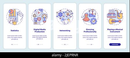 Professional skills onboarding mobile app screen Stock Vector