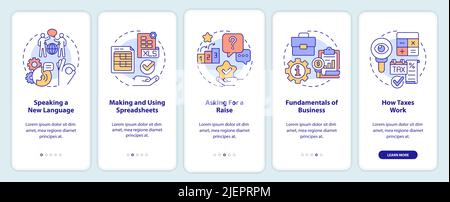 Experiences onboarding mobile app screen Stock Vector