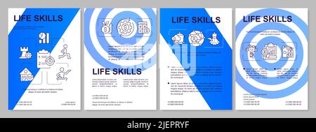 Life skills purple blue template Stock Vector