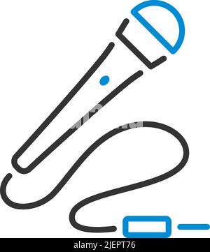 Karaoke Microphone Icon. Editable Bold Outline With Color Fill Design ...